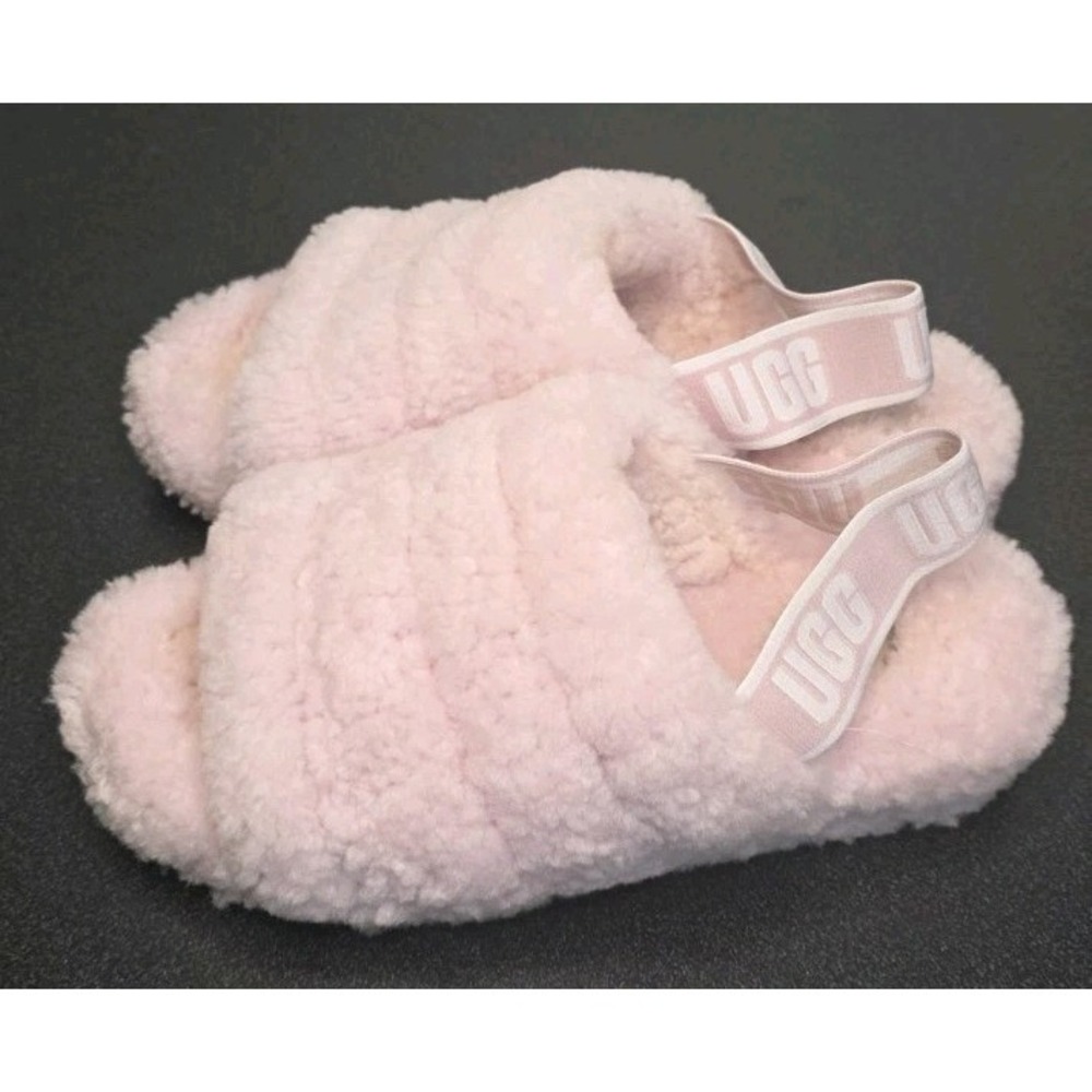 UGG Australia Fluff Yeah Women 7 Slide Sandal Strap Back House Shoe Cozzy Lounge - Picture 3 of 6